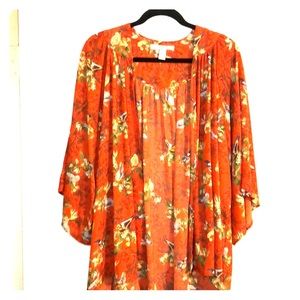 Bird print Kimono